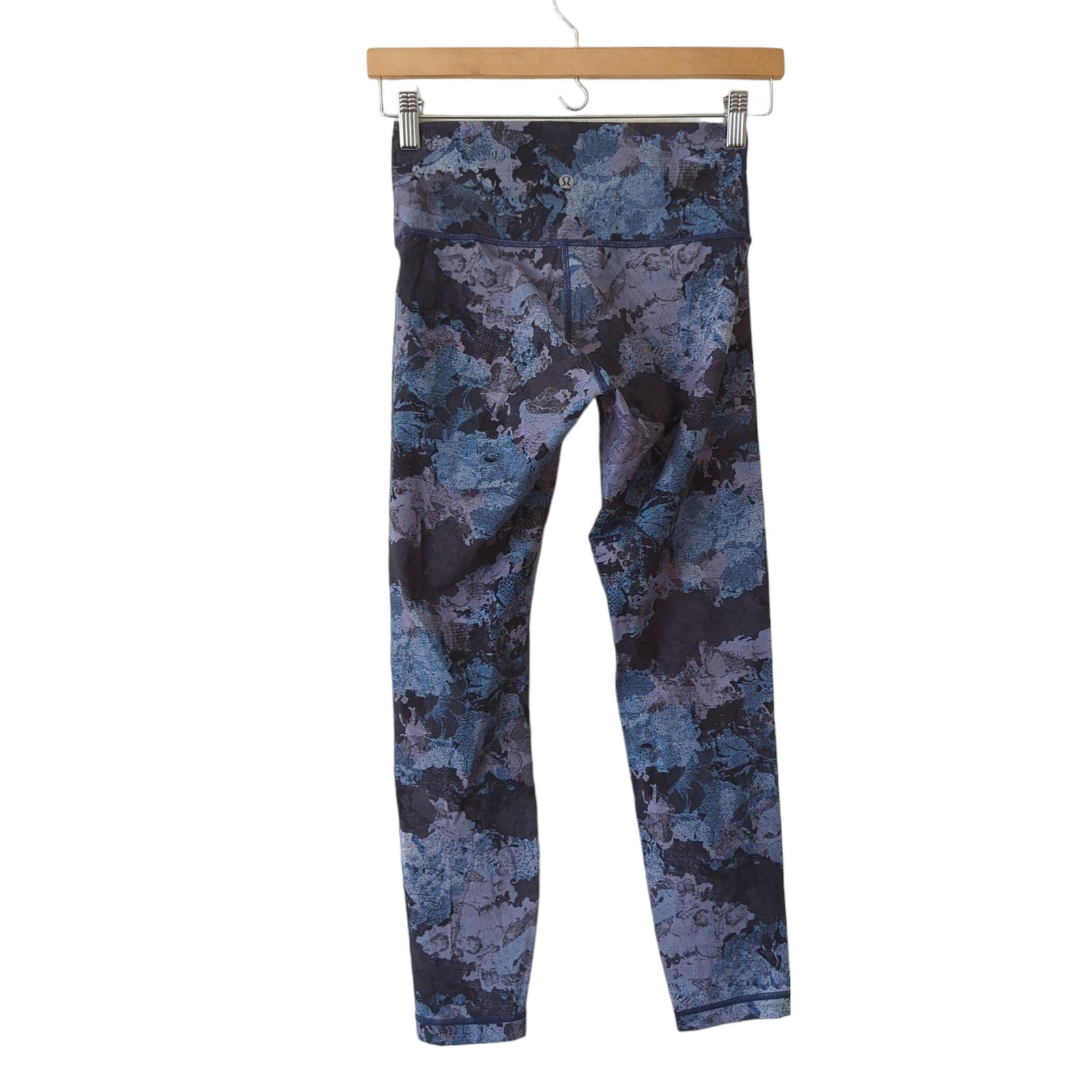Lululemon Womens Blue Wunder Under Luxtreme Hr Leggings Screen Camo Multi 6 7/8